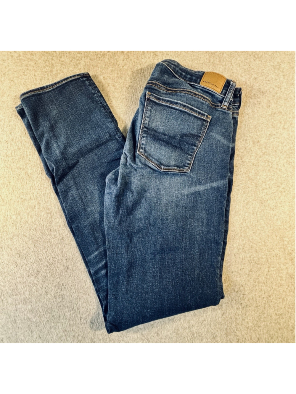 American Eagle Women’s 12 X-Long Kick Boot Jeans Next Level Stretch Blue
